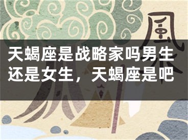 天蝎座是战略家吗男生还是女生，天蝎座是吧