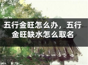 五行金旺怎么办，五行金旺缺水怎么取名