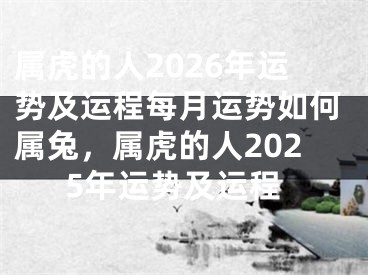 属虎的人2026年运势及运程每月运势如何属兔,属虎的人2025年运势及运程