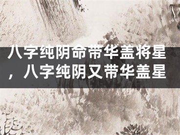 八字纯阴命带华盖将星,八字纯阴又带华盖星