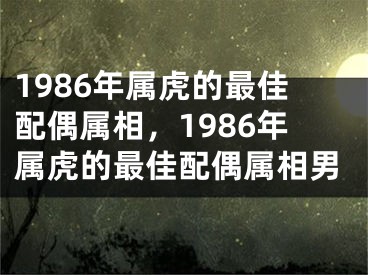 1986年属虎的最佳配偶属相，1986年属虎的最佳配偶属相男