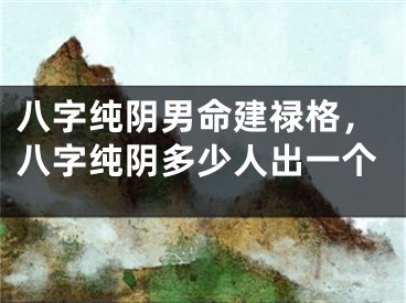 八字纯阴男命建禄格,八字纯阴多少人出一个