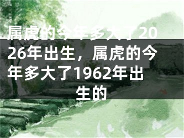 属虎的今年多大了2026年出生,属虎的今年多大了1962年出生的