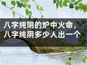 八字纯阴的炉中火命,八字纯阴多少人出一个