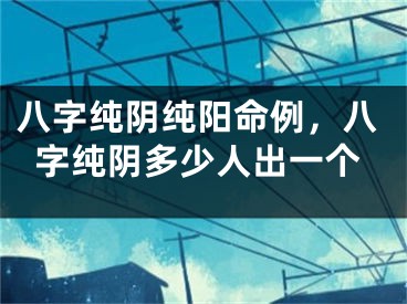 八字纯阴纯阳命例,八字纯阴多少人出一个
