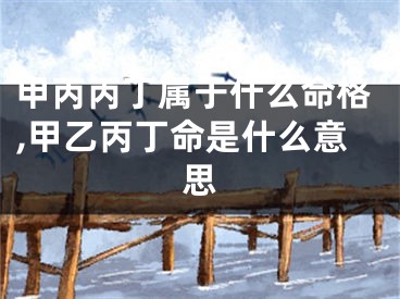甲丙丙丁属于什么命格,甲乙丙丁命是什么意思