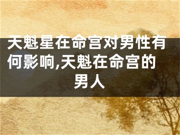 天魁星在命宫对男性有何影响,天魁在命宫的男人