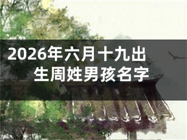 2026年六月十九出生周姓男孩名字
