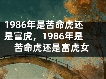 1986年是苦命虎还是富虎,1986年是苦命虎还是富虎女