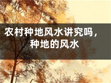 农村种地风水讲究吗,种地的风水