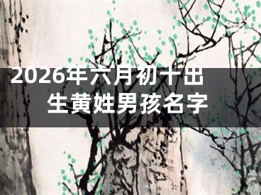 2026年六月初十出生黄姓男孩名字