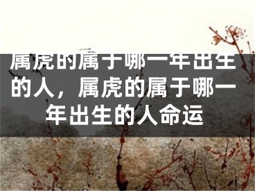 属虎的属于哪一年出生的人，属虎的属于哪一年出生的人命运