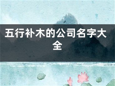 五行补木的公司名字大全