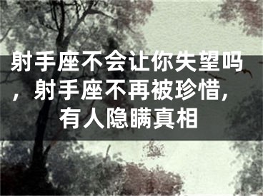 射手座不会让你失望吗,射手座不再被珍惜,有人隐瞒真相