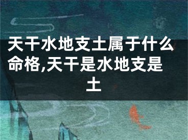 天干水地支土属于什么命格,天干是水地支是土