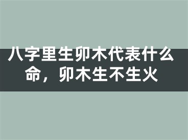 八字里生卯木代表什么命,卯木生不生火