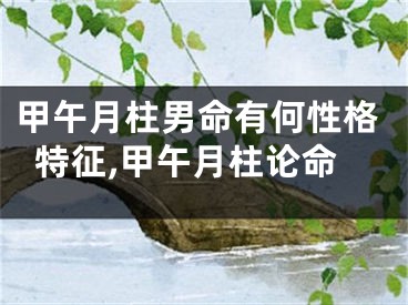 甲午月柱男命有何性格特征,甲午月柱论命