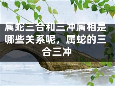 属蛇三合和三冲属相是哪些关系呢,属蛇的三合三冲