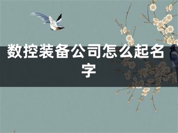 数控装备公司怎么起名字