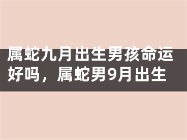 属蛇九月出生男孩命运好吗，属蛇男9月出生