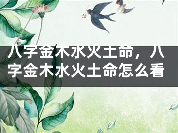 八字金木水火土命，八字金木水火土命怎么看