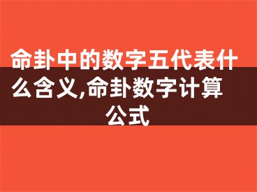 命卦中的数字五代表什么含义,命卦数字计算公式