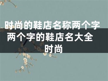 时尚的鞋店名称两个字 两个字的鞋店名大全时尚