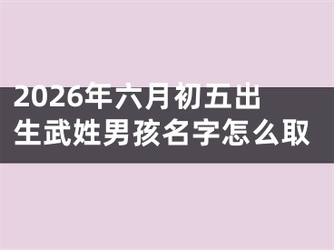 2026年六月初五出生武姓男孩名字怎么取