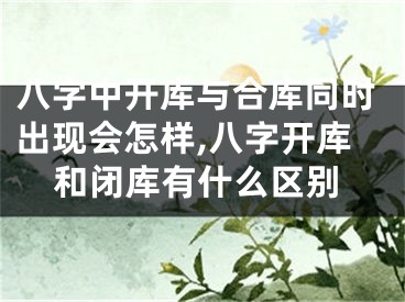 八字中开库与合库同时出现会怎样,八字开库和闭库有什么区别