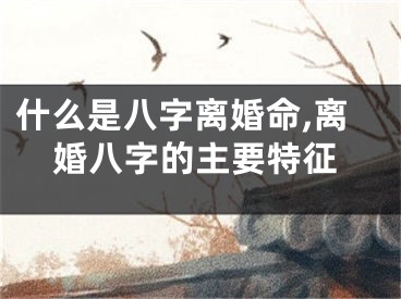 什么是八字离婚命,离婚八字的主要特征