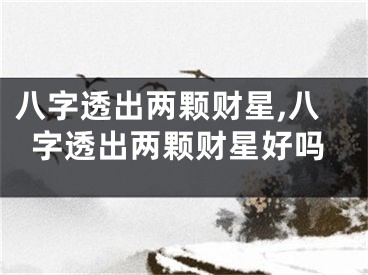 八字透出两颗财星,八字透出两颗财星好吗