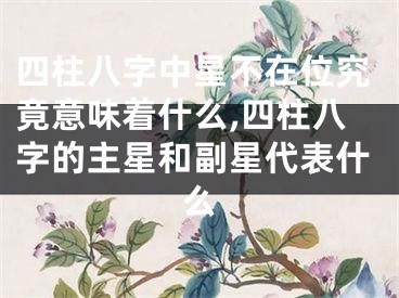 四柱八字中星不在位究竟意味着什么,四柱八字的主星和副星代表什么