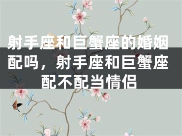 射手座和巨蟹座的婚姻配吗,射手座和巨蟹座配不配当情侣