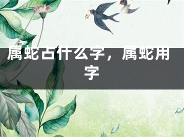 属蛇占什么字，属蛇用字