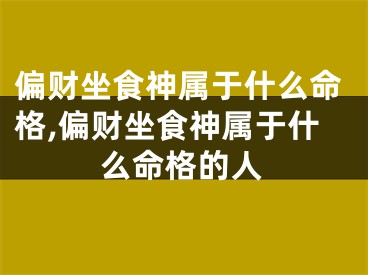 偏财坐食神属于什么命格,偏财坐食神属于什么命格的人