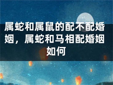 属蛇和属鼠的配不配婚姻，属蛇和马相配婚姻如何