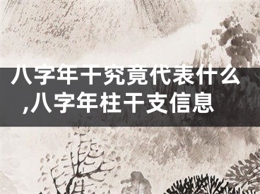 八字年干究竟代表什么,八字年柱干支信息