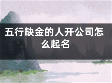 五行缺金的人开公司怎么起名