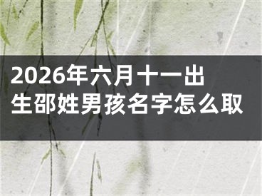 2026年六月十一出生邵姓男孩名字怎么取