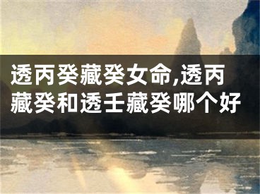 透丙癸藏癸女命,透丙藏癸和透壬藏癸哪个好