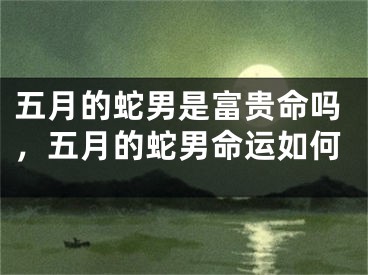 五月的蛇男是富贵命吗，五月的蛇男命运如何