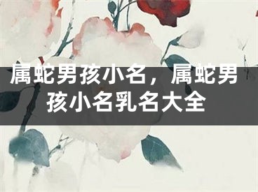 属蛇男孩小名,属蛇男孩小名乳名大全
