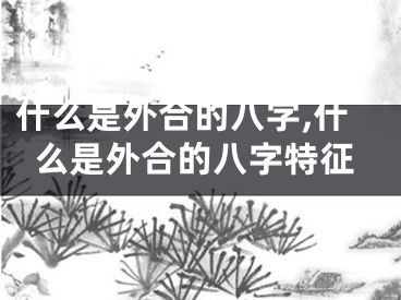 什么是外合的八字,什么是外合的八字特征