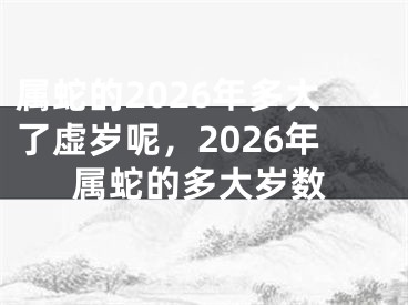 属蛇的2026年多大了虚岁呢,2026年属蛇的多大岁数