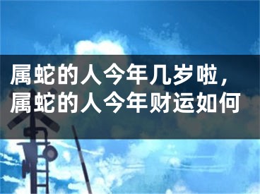 属蛇的人今年几岁啦，属蛇的人今年财运如何