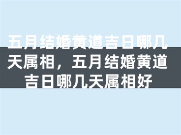 五月结婚黄道吉日哪几天属相,五月结婚黄道吉日哪几天属相好