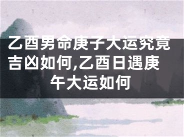 乙酉男命庚子大运究竟吉凶如何,乙酉日遇庚午大运如何