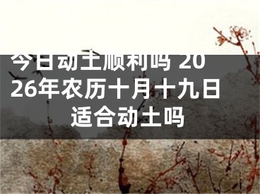 今日动土顺利吗 2026年农历十月十九日适合动土吗