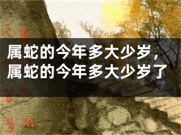 属蛇的今年多大少岁，属蛇的今年多大少岁了