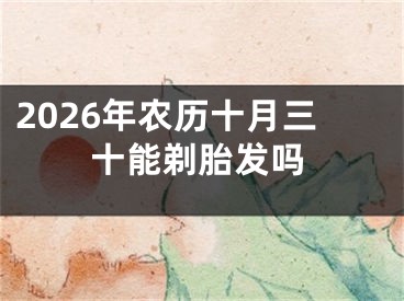 2026年农历十月三十能剃胎发吗